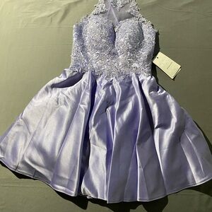 Elegant Lavender Lace Evening Gown by Witness of Love